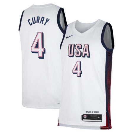 Stephen Curry USA Basketball Unisex 2024 Swingman Player Jersey White, Limited Replica Fan Edition
