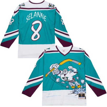 Teemu Selanne Anaheim Ducks Mitchell Ness 1995-96 Power Play Jersey – Teal, Limited Replica Fan Edition