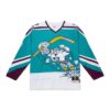 Teemu Selanne Anaheim Ducks Mitchell Ness 1995-96 Power Play Jersey - Teal, Limited Replica Fan Edition