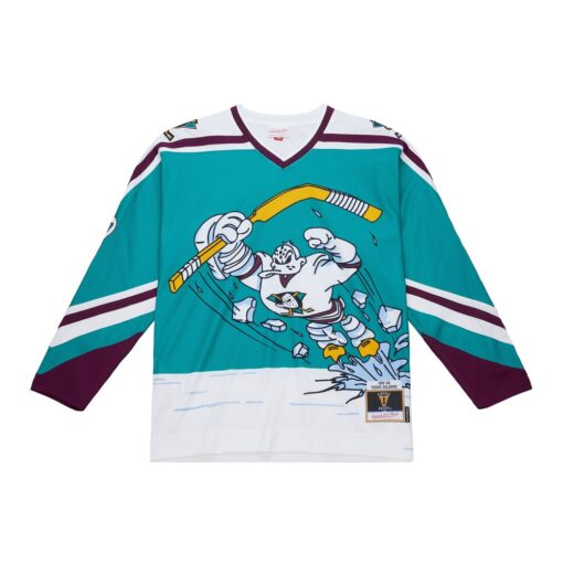 Teemu Selanne Anaheim Ducks Mitchell Ness 1995-96 Power Play Jersey – Teal, Limited Replica Fan Edition