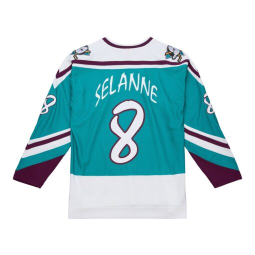 Teemu Selanne Anaheim Ducks Mitchell Ness 1995-96 Power Play Jersey – Teal, Limited Replica Fan Edition