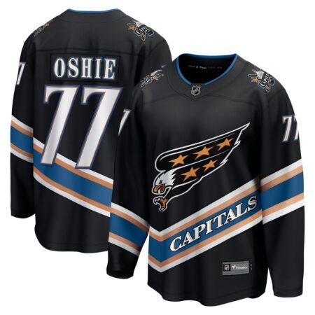 TJ Oshie Washington Capitals 50th Anniversary Breakaway Jersey – Black, Limited Replica Fan Edition