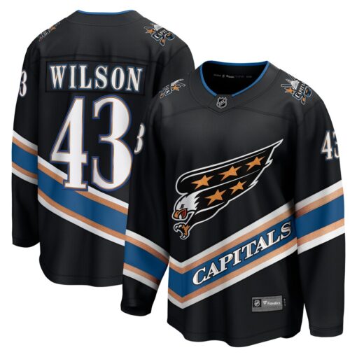 Tom Wilson Washington Capitals 50th Anniversary Breakaway Jersey – Black, Limited Replica Fan Edition