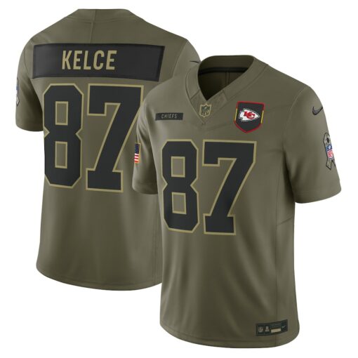 Travis Kelce Kansas City Chiefs Limited Jersey – Olive, Limited Replica Fan Edition
