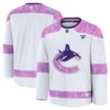 Vancouver Canucks 2024 Hockey Fights Cancer Practice Jersey - White, Limited Replica Fan Edition