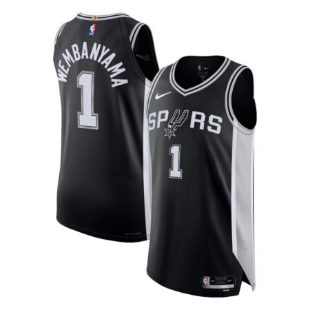 Victor Wembanyama San Antonio Spurs Authentic Jersey Icon Edition Black, Limited Replica Fan Edition