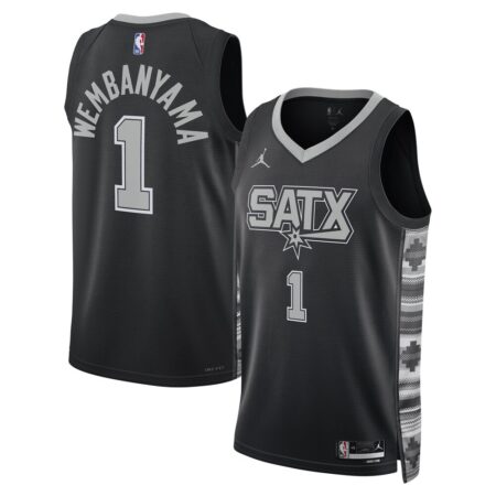 Victor Wembanyama San Antonio Spurs Jordan Unisex Swingman Jersey Statement Edition Black, Limited Replica Fan Edition