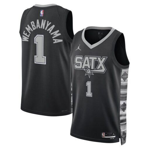 Victor Wembanyama San Antonio Spurs Jordan Unisex Swingman Jersey Statement Edition Black, Limited Replica Fan Edition
