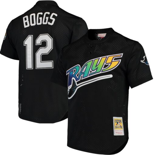 Wade Boggs Tampa Bay Rays Mitchell & Ness Cooperstown Collection 1991 Mesh Batting Practice Jersey – Black, Limited Replica Fan Edition