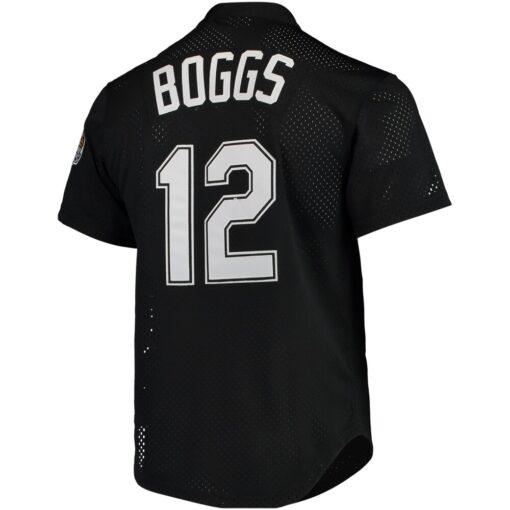Wade Boggs Tampa Bay Rays Mitchell & Ness Cooperstown Collection 1991 Mesh Batting Practice Jersey – Black, Limited Replica Fan Edition