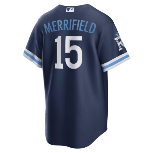 Whit Merrifield Kansas City Royals City Connect Replica Player Jersey – Navy, Limited Replica Fan Edition