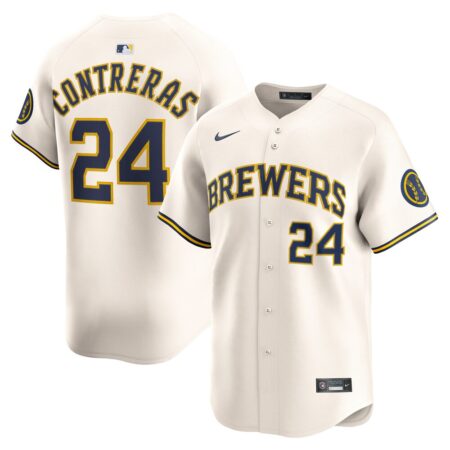 William Contreras Milwaukee Brewers Home Limited Player Jersey – Cream, Limited Replica Fan Edition