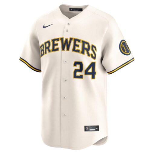 William Contreras Milwaukee Brewers Home Limited Player Jersey – Cream, Limited Replica Fan Edition
