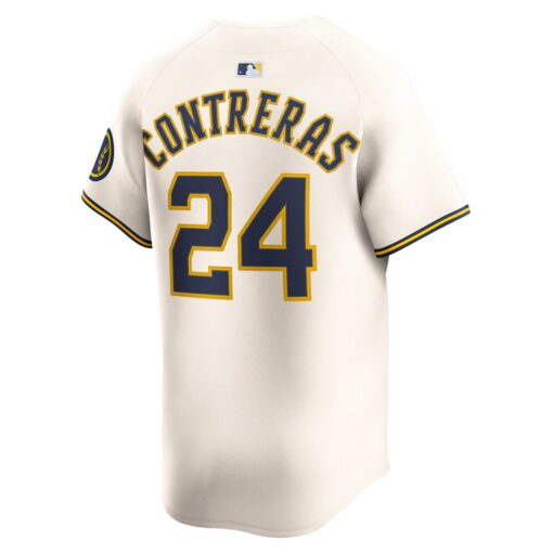 William Contreras Milwaukee Brewers Home Limited Player Jersey – Cream, Limited Replica Fan Edition
