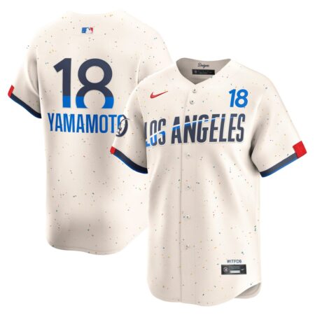 Yoshinobu Yamamoto Los Angeles Dodgers City Connect Limited Jersey – Cream, Limited Replica Fan Edition