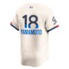 Yoshinobu Yamamoto Los Angeles Dodgers City Connect Limited Jersey - Cream, Limited Replica Fan Edition