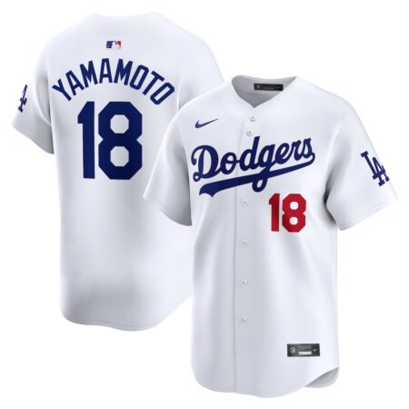 Yoshinobu Yamamoto Los Angeles Dodgers Home Limited Player Jersey – White, Limited Replica Fan Edition