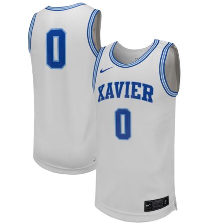 0 Xavier Musketeers Nike Replica Basketball Jersey – White, Limited Replica Fan Edition