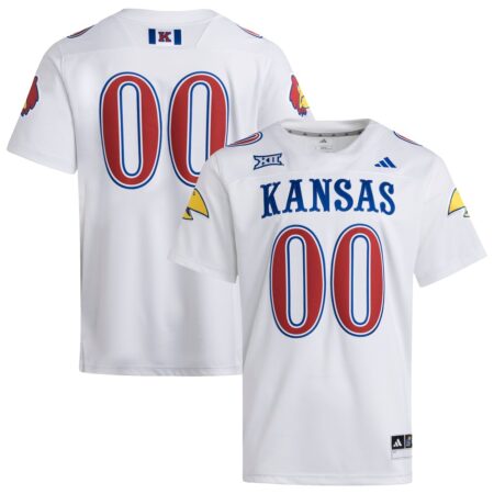 00 Kansas Jayhawks Premier Strategy Jersey – White, Limited Replica Fan Edition
