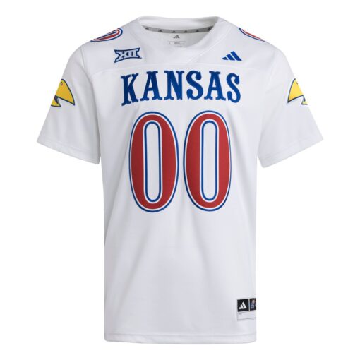 00 Kansas Jayhawks Premier Strategy Jersey – White, Limited Replica Fan Edition