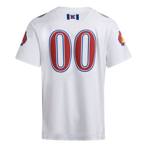 00 Kansas Jayhawks Premier Strategy Jersey – White, Limited Replica Fan Edition