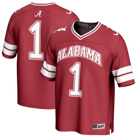 1 Alabama Crimson Tide GameDay Greats Unisex Lightweight Collegiate Football Fashion Jersey – Crimson, Limited Replica Fan Edition