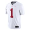 1 Alabama Crimson Tide Nike Game Jersey - White, Limited Replica Fan Edition