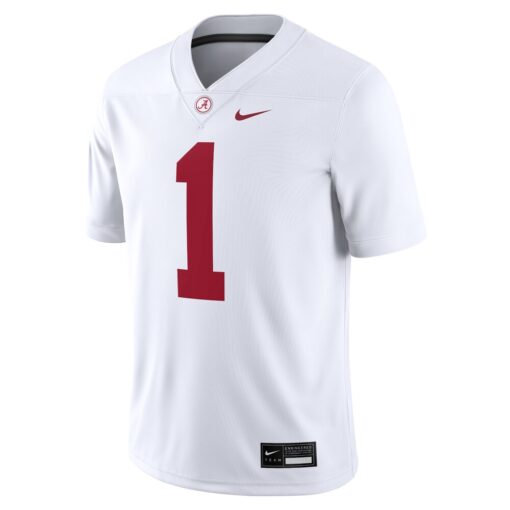 1 Alabama Crimson Tide Nike Game Jersey – White, Limited Replica Fan Edition