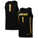 1 Appalachian State Mountaineers Nike Replica Basketball Jersey - Black, Limited Replica Fan Edition