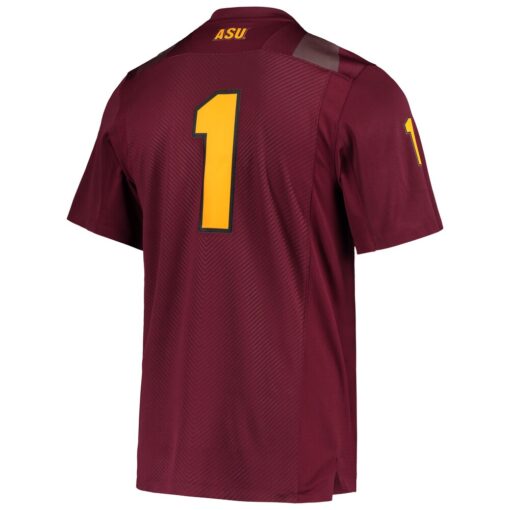 1 Arizona State Sun Devils Team Premier Football Jersey – Maroon, Limited Replica Fan Edition
