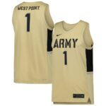 1 Army Black Knights Nike Team Replica Basketball Jersey - Gold, Limited Replica Fan Edition