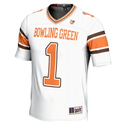 1 Bowling Green St. Falcons GameDay Greats Endzone Football Jersey – White, Limited Replica Fan Edition