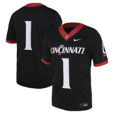 1 Cincinnati Bearcats Nike Untouchable Football Jersey – Black, Limited Replica Fan Edition