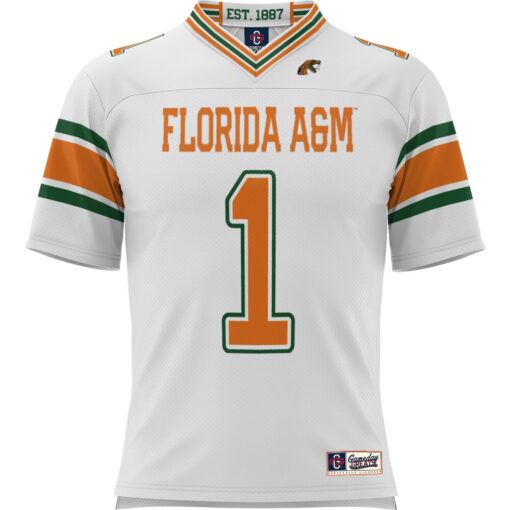 1 Florida A&M Rattlers GameDay Greats Football Jersey – White, Limited Replica Fan Edition