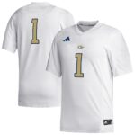 1 Georgia Tech Yellow Jackets Replica Football Jersey - White, Limited Replica Fan Edition