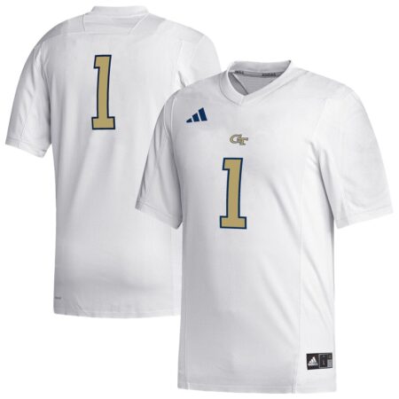 1 Georgia Tech Yellow Jackets Replica Football Jersey – White, Limited Replica Fan Edition