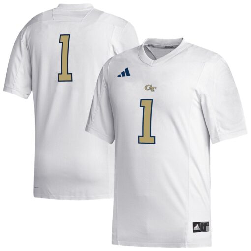 1 Georgia Tech Yellow Jackets Replica Football Jersey – White, Limited Replica Fan Edition