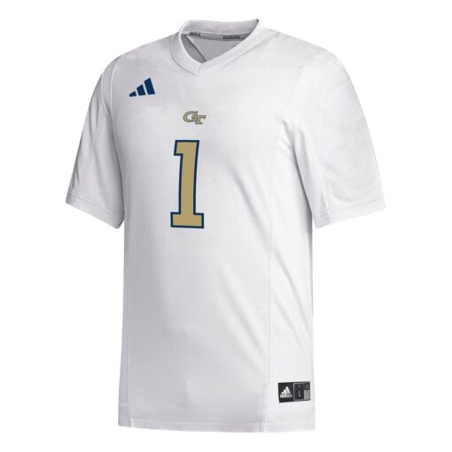 1 Georgia Tech Yellow Jackets Replica Football Jersey – White, Limited Replica Fan Edition
