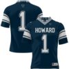 1 Howard Bison GameDay Greats Endzone Football Jersey - Navy, Limited Replica Fan Edition