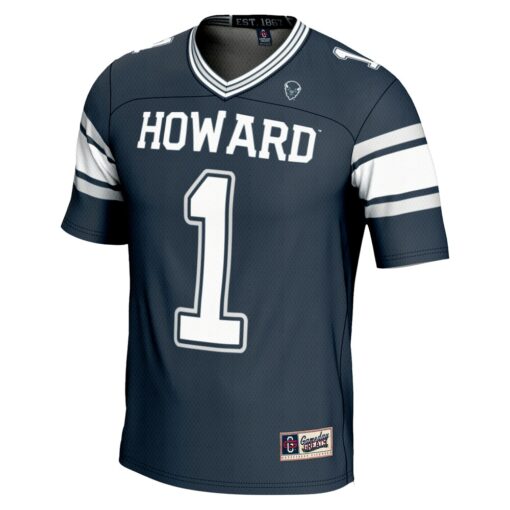 1 Howard Bison GameDay Greats Endzone Football Jersey – Navy, Limited Replica Fan Edition