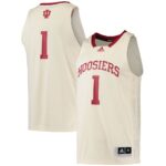 1 Indiana Hoosiers Swingman Basketball Jersey - Cream, Limited Replica Fan Edition