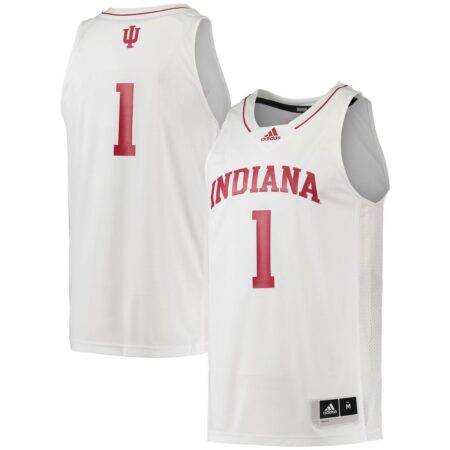 1 Indiana Hoosiers Swingman Team Basketball Jersey – White, Limited Replica Fan Edition