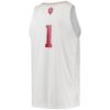 1 Indiana Hoosiers Swingman Team Basketball Jersey - White, Limited Replica Fan Edition