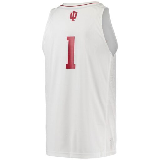 1 Indiana Hoosiers Swingman Team Basketball Jersey – White, Limited Replica Fan Edition