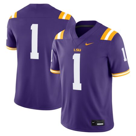 1 LSU Tigers Nike Game Jersey – Purple, Limited Replica Fan Edition