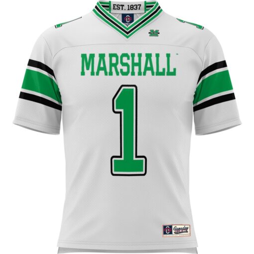 1 Marshall Thundering Herd GameDay Greats Football Jersey – White, Limited Replica Fan Edition