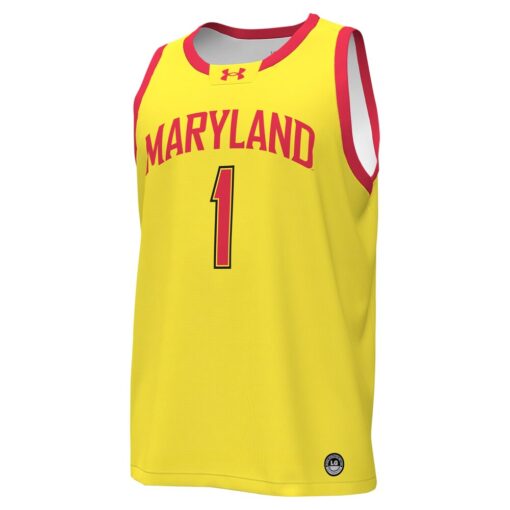 1 Maryland Terrapins Under Armour Replica Basketball Jersey – Gold, Limited Replica Fan Edition
