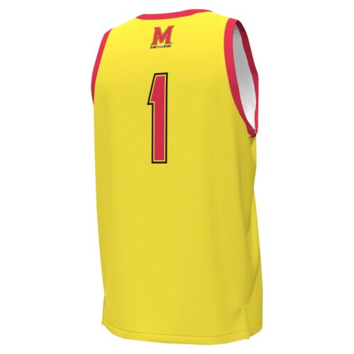 1 Maryland Terrapins Under Armour Replica Basketball Jersey – Gold, Limited Replica Fan Edition