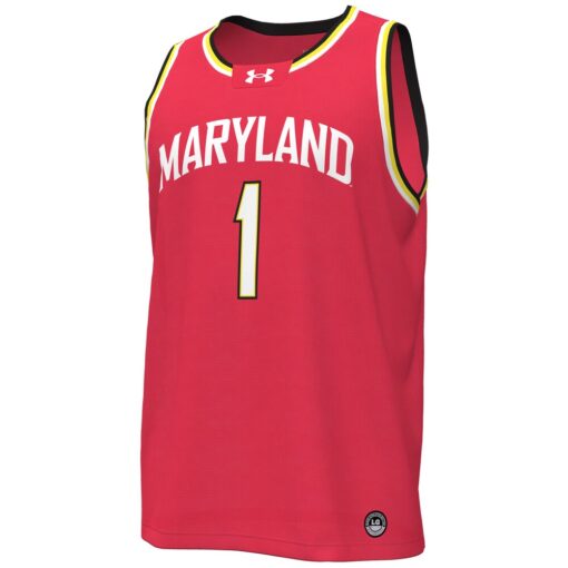 1 Maryland Terrapins Under Armour Replica Basketball Jersey – Red, Limited Replica Fan Edition