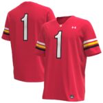 1 Maryland Terrapins Under Armour Replica Football Jersey - Red, Limited Replica Fan Edition